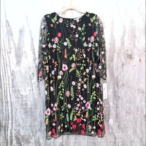 Caroline Rose NWT $328Retail Garden Walk Sheer Embroidered Tunic Dress Women's M
